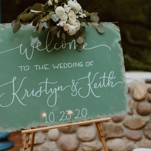 Custom Acrylic Wedding Signage with Hand Lettering image 7