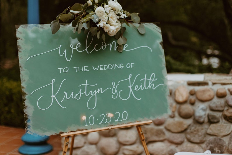 Custom Acrylic Wedding Signage with Hand Lettering image 7