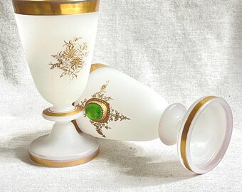 Antique friendship cups white glass