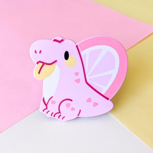 Pink Lemonade Dimetrodon Enamel Pin