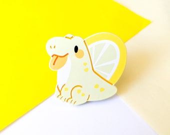 Lemon Dimetrodon Enamel Pin