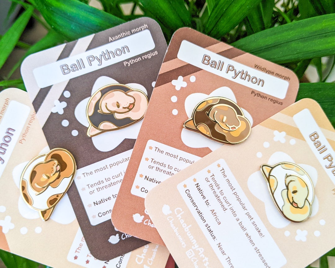 Ball Python - Tiny Reptile Enamel Pins - Etsy
