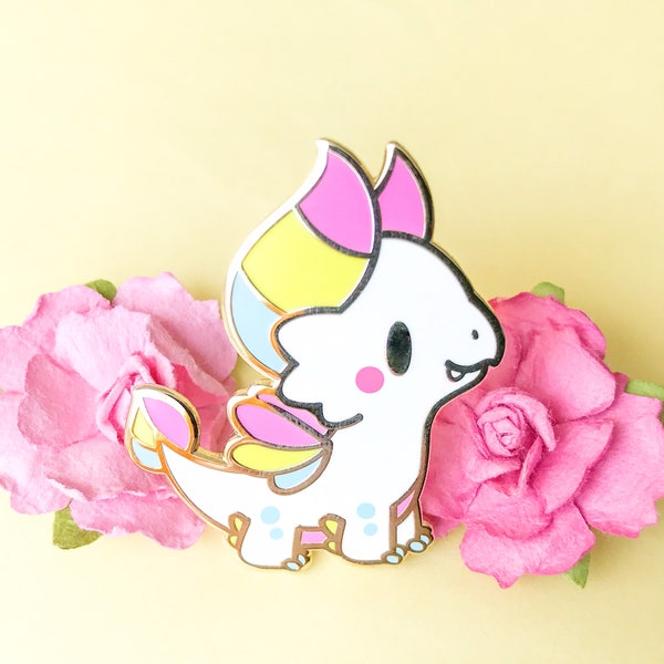 Pin de esmalte con forma de dragón de Pan Pride
