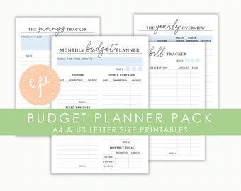 printable budget planner financial planner template pack etsy