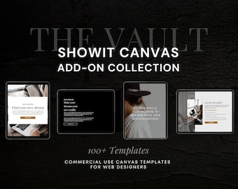 Showit Canvas Template Vault: 100+ Website Sections Add Ons, For Commercial Use