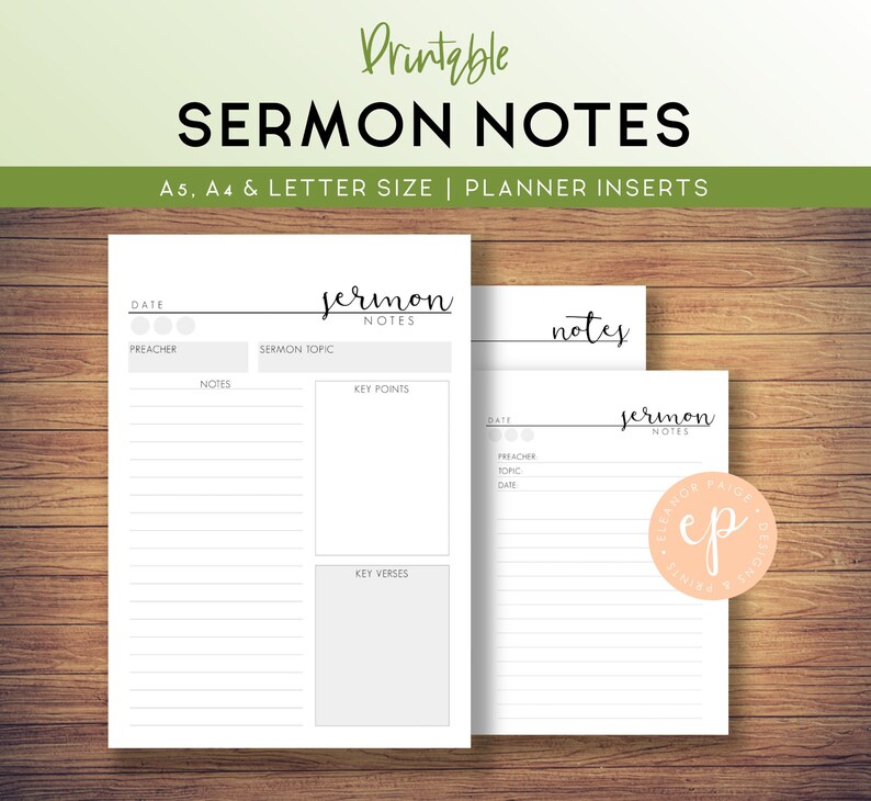 sermon-notes-printable-sermon-journal-pages-printable-etsy