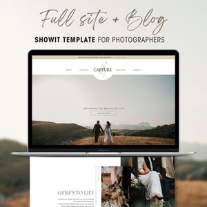 Showit Website Template, Photographers Aesthetic Website Theme, Elegant Boho Web Design for Photography, Creatives and Bloggers