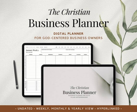 Christian Business Planner: Undated Digital Faith Planner (Goodnotes, Notability)