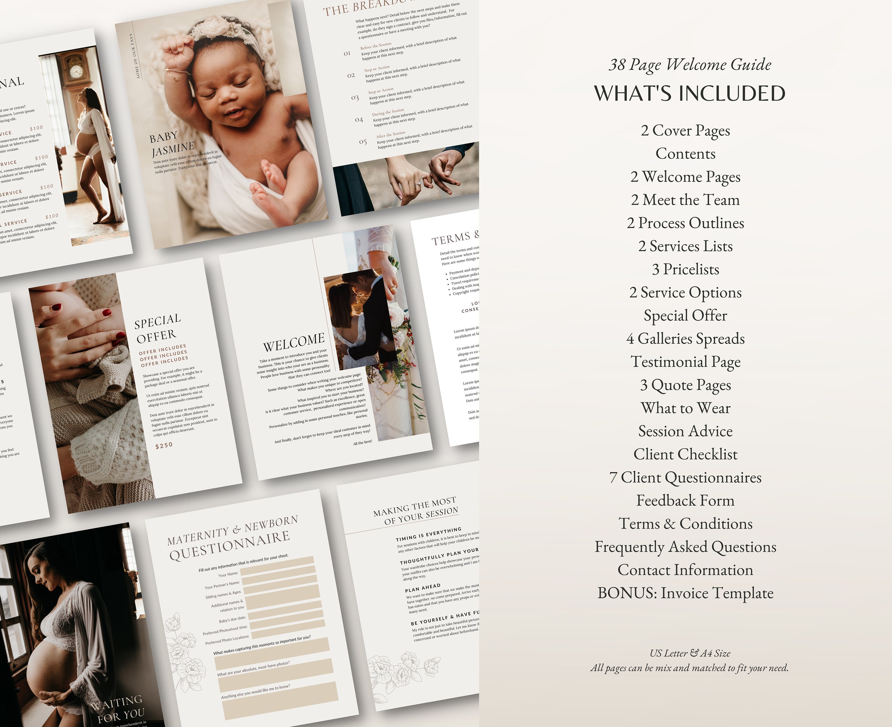 Photography Welcome Guide.pdf Photography Welcome Guide Canva Template Photographer Client - Etsy