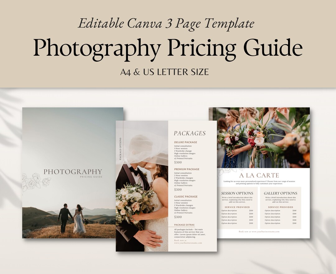 Photography Rates Per Hour Brochure.pdf Photography Pricing Guide Canva Template, Pricing Brochure ...