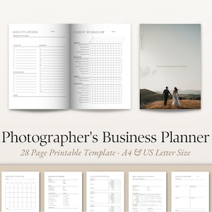Photographers Printable Planner, Photography Business & Session Plan, Client Workflow, Budget Finance Tracker, Daily Weekly Monthly