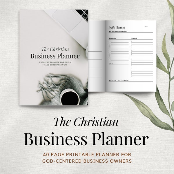 Christian Business Planner, Printable Daily, Weekly, Monthly Planning for Faith Based Entrepreneurs, Business Organizer PDF A4 and Letter