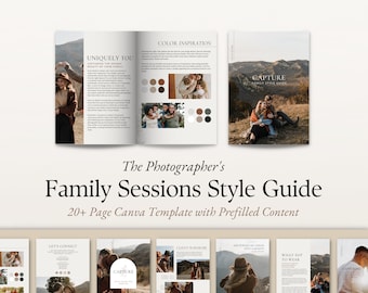 Family Photography Style Guide: Canva Template for Photographers (Digital Download)
