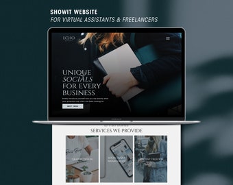 Showit Website Template for Social Media Manager, Virtual Assistant & Creatives, Website Theme, Showit Design Portfolio, Blog Template