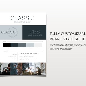 May include: A brand style guide with a black, gray, and white color palette. The guide includes a logo with the text "CBS" and the words "Your Brand Here". The guide also includes a heading that says "This is your heading" and a subheading that says "This is your subheading".