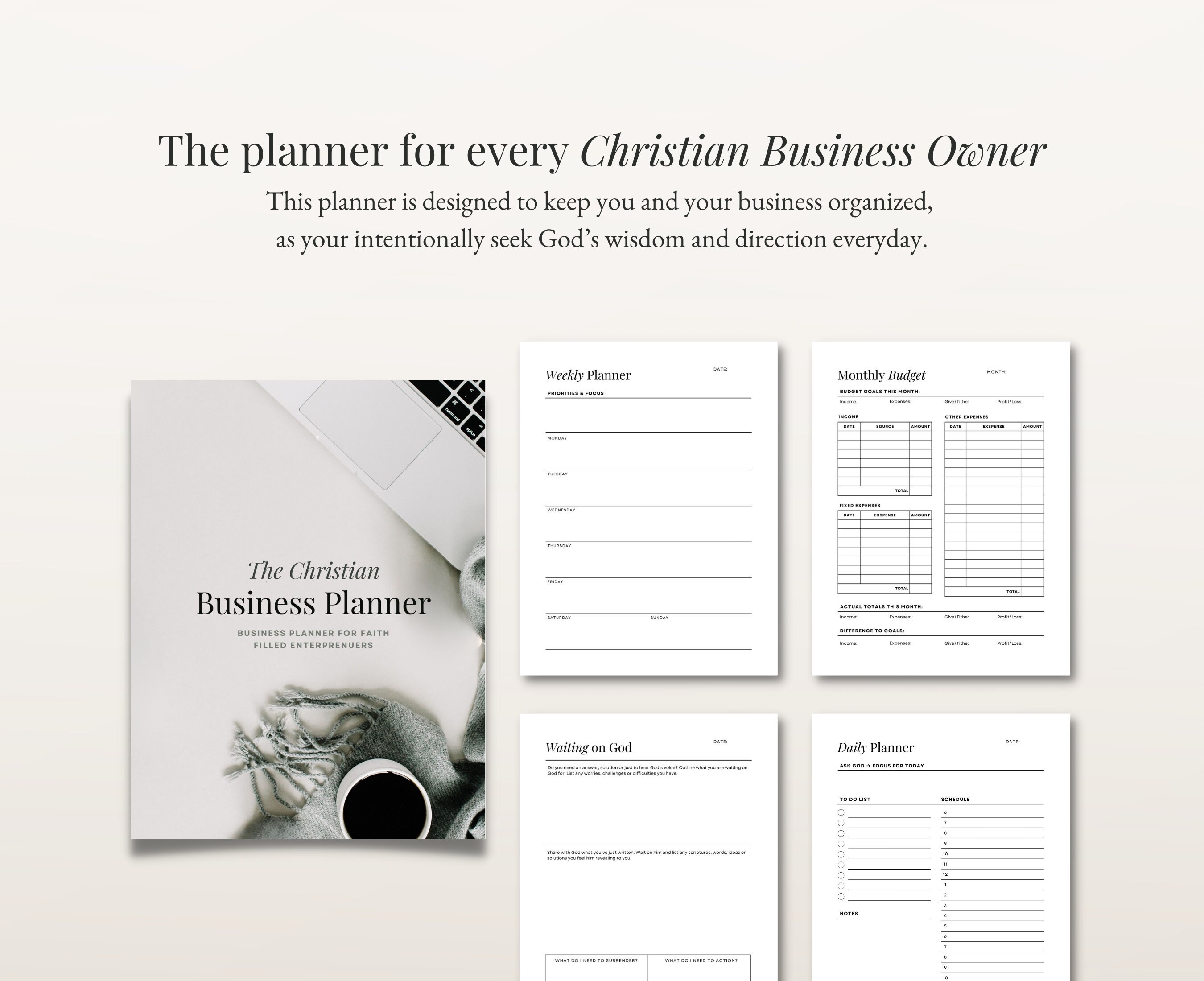 Christian Business Planner, Printable Daily, Weekly, Monthly Planning ...
