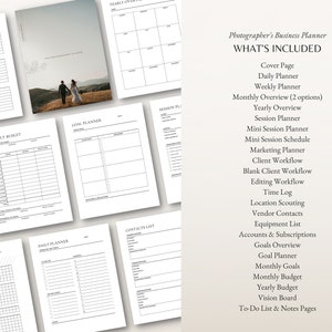 Photographers Printable Planner, Photography Business &amp; Session Plan ...
