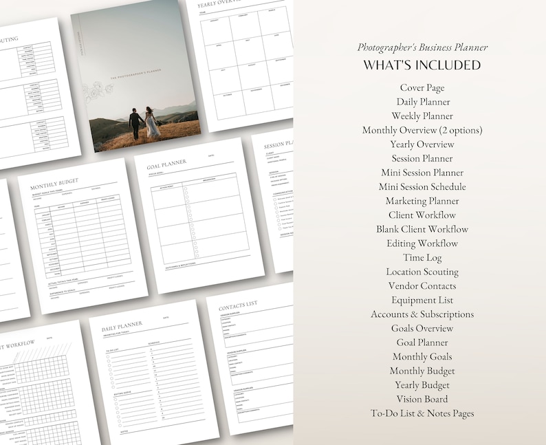 Photographers Printable Planner Photography Business &amp; - Etsy