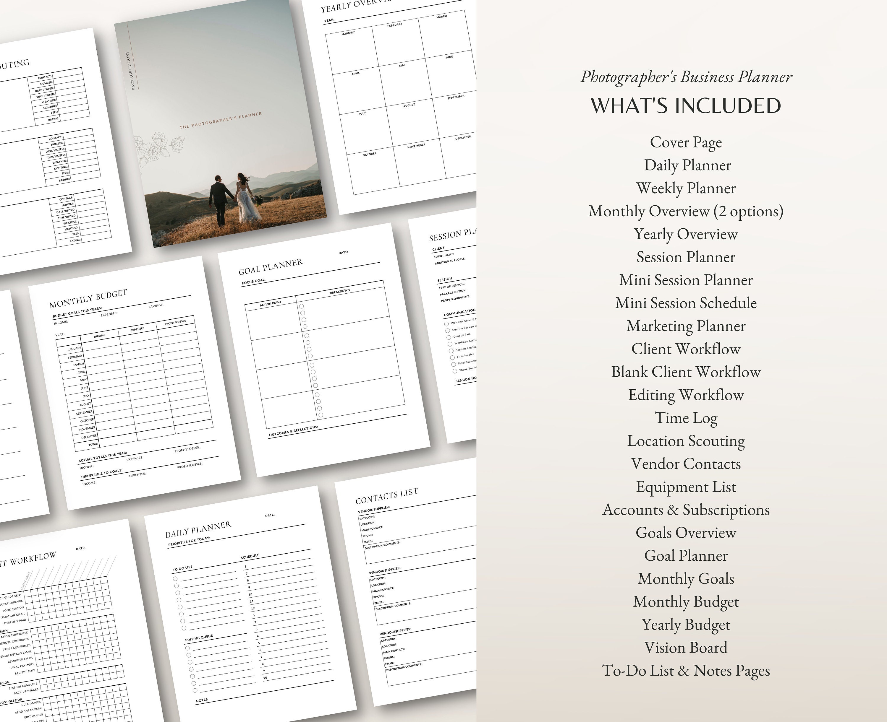 Photographers Printable Planner Photography Business &amp; - Etsy Australia