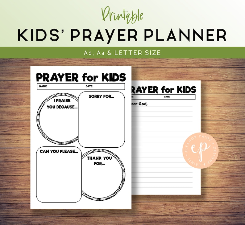 Printable Prayer Notes for Kids Children's Prayer Etsy