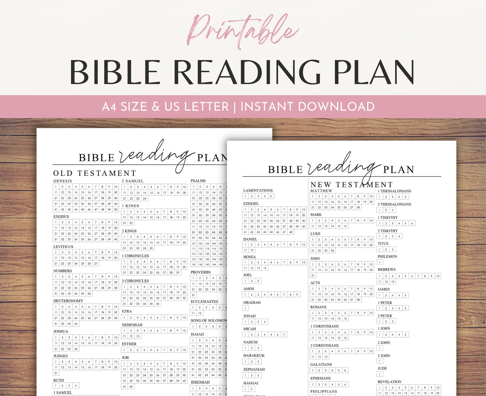Bible Reading Tracker Printable Chapter By Chapter Checklist Reading Log Daily Bible Study