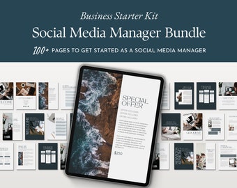 Social Media Manager Starter Kit Template Bundle, Client Onboarding Packet, Branding, Pricing and Services Guide, Audit, Strategy Proposal