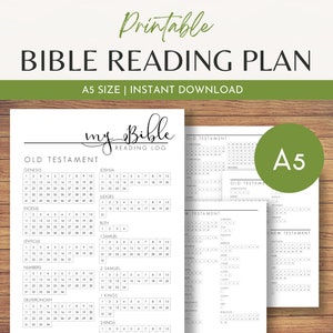 Tracker di lettura della Bibbia A5 / Lista di controllo capitolo per capitolo / Piano di studio quotidiano della Bibbia / Inserti di pianificazione cristiana stampabile / Registro di lettura quotidiana