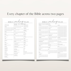 Bible Reading Tracker Printable, Chapter by Chapter Checklist Reading ...