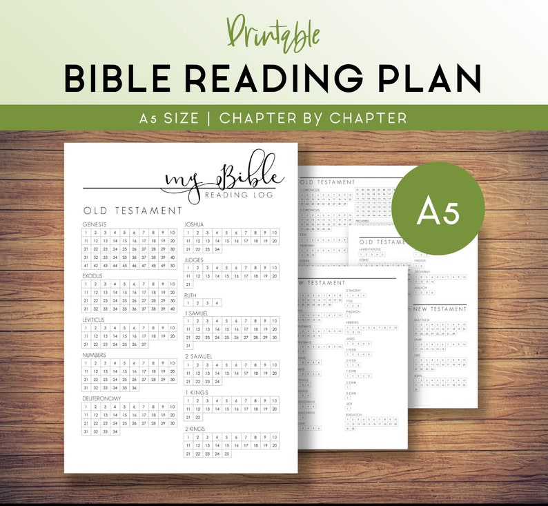 A5 Bible Reading Tracker Chapter by Chapter Checklist | Etsy