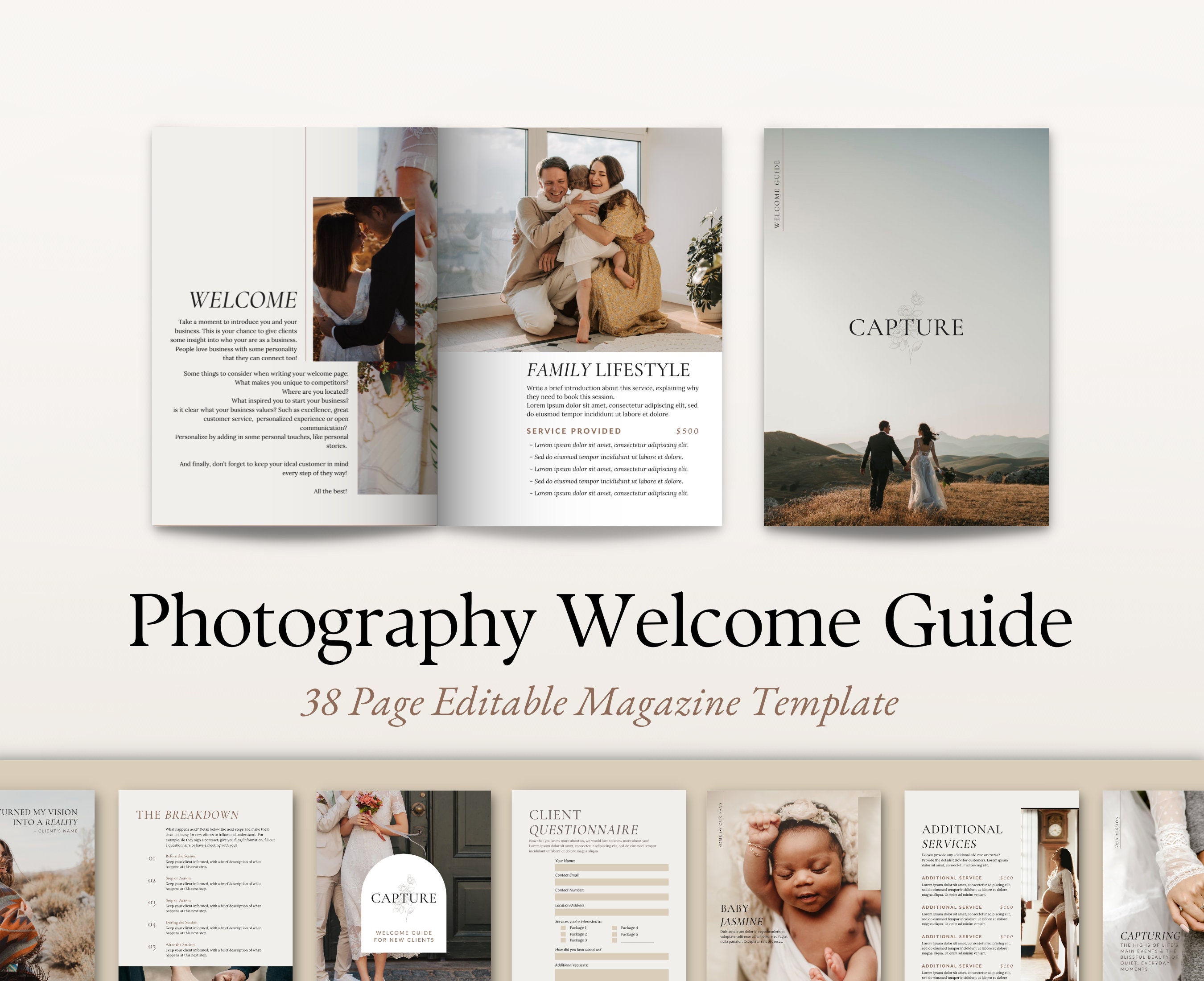 Photography Welcome Guide.pdf Photography Welcome Guide Canva Template, Photographer Client Magazine ...