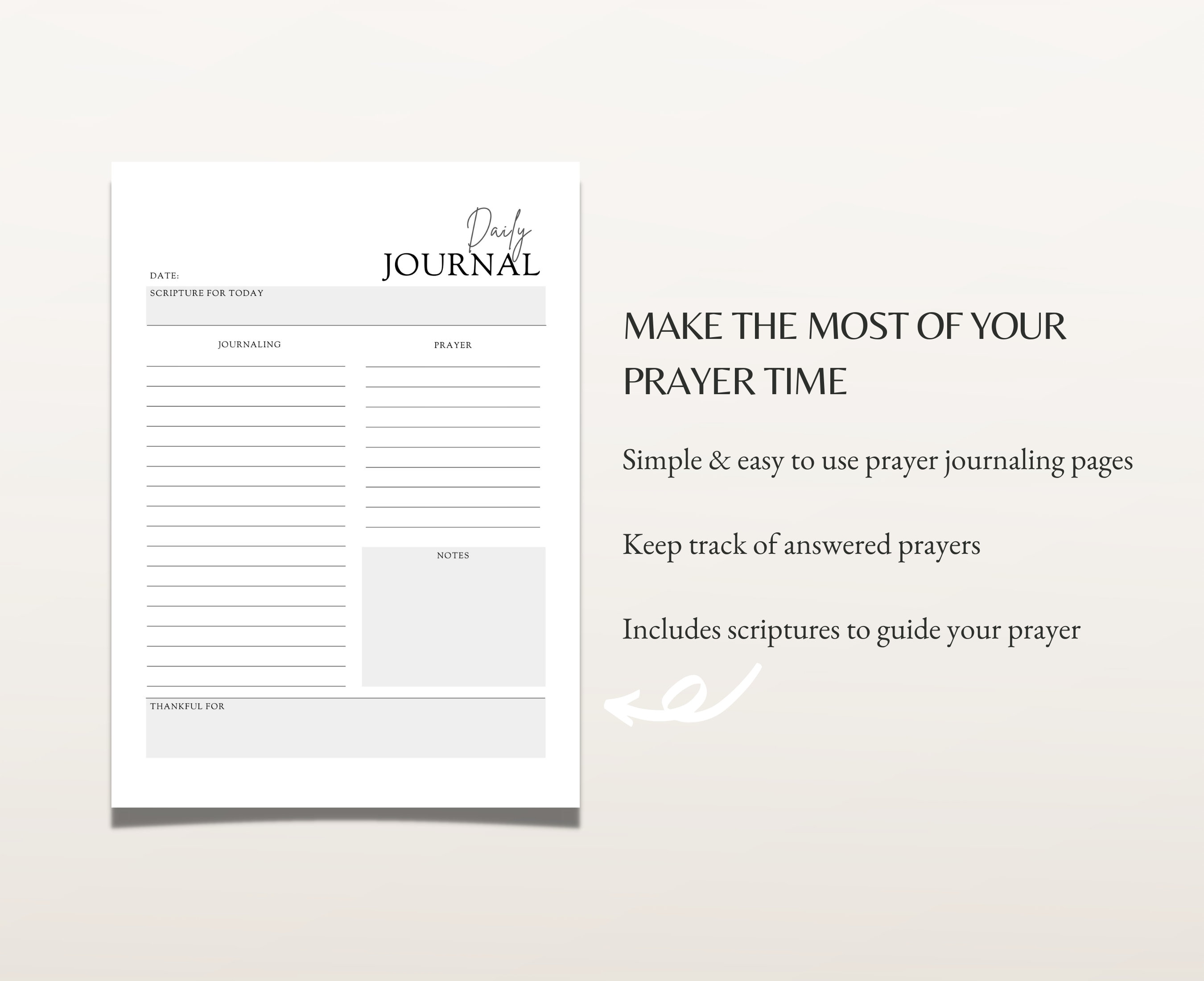 Prayer Journal Planner Inserts, Printable Bible Study Notes, Christian ...