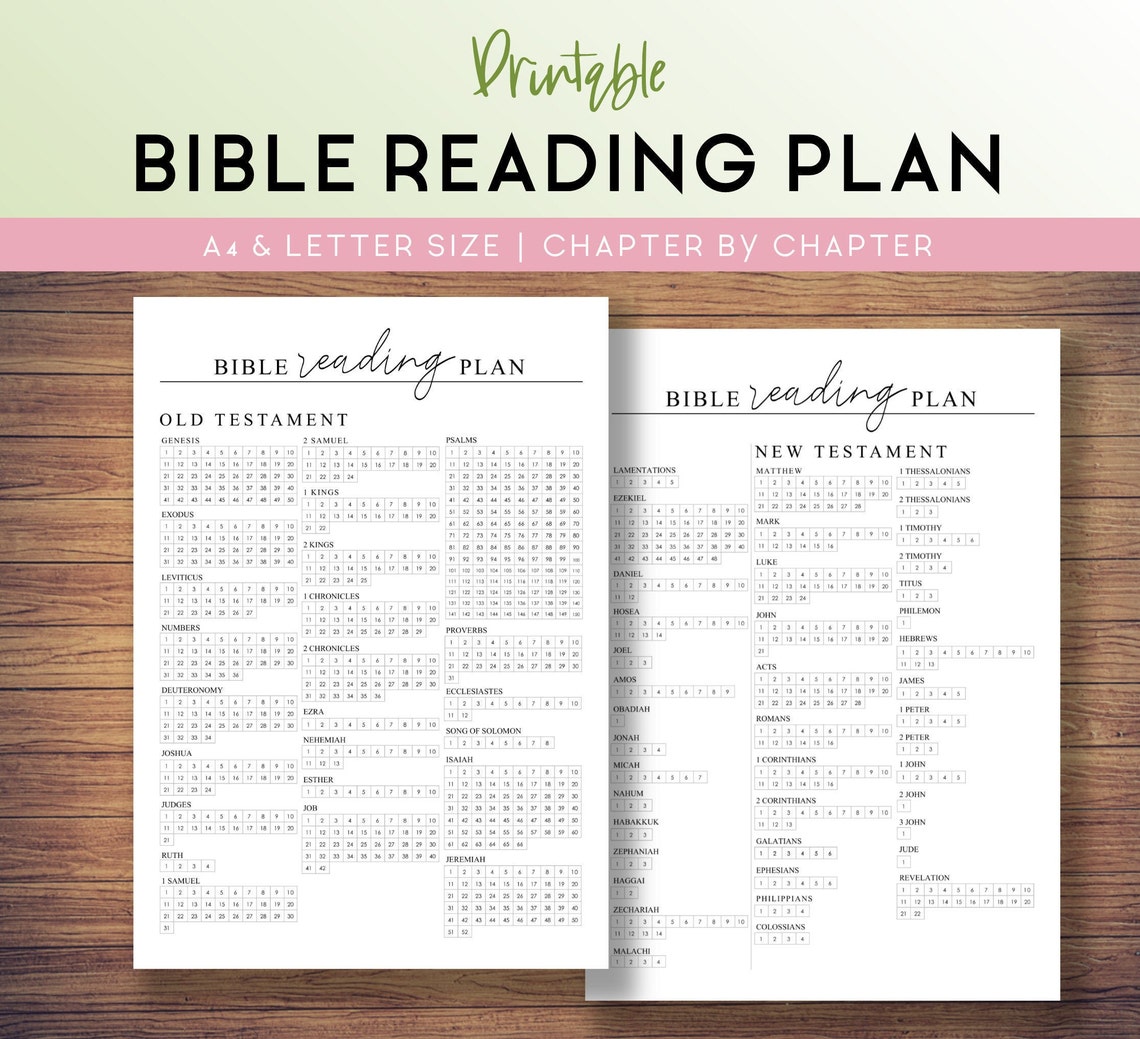 Bible Reading Tracker Printable Chapter by Chapter Checklist Etsy