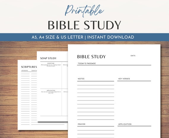 SOAP Printable Bible Study Notes Minimal Christian Planner | Etsy