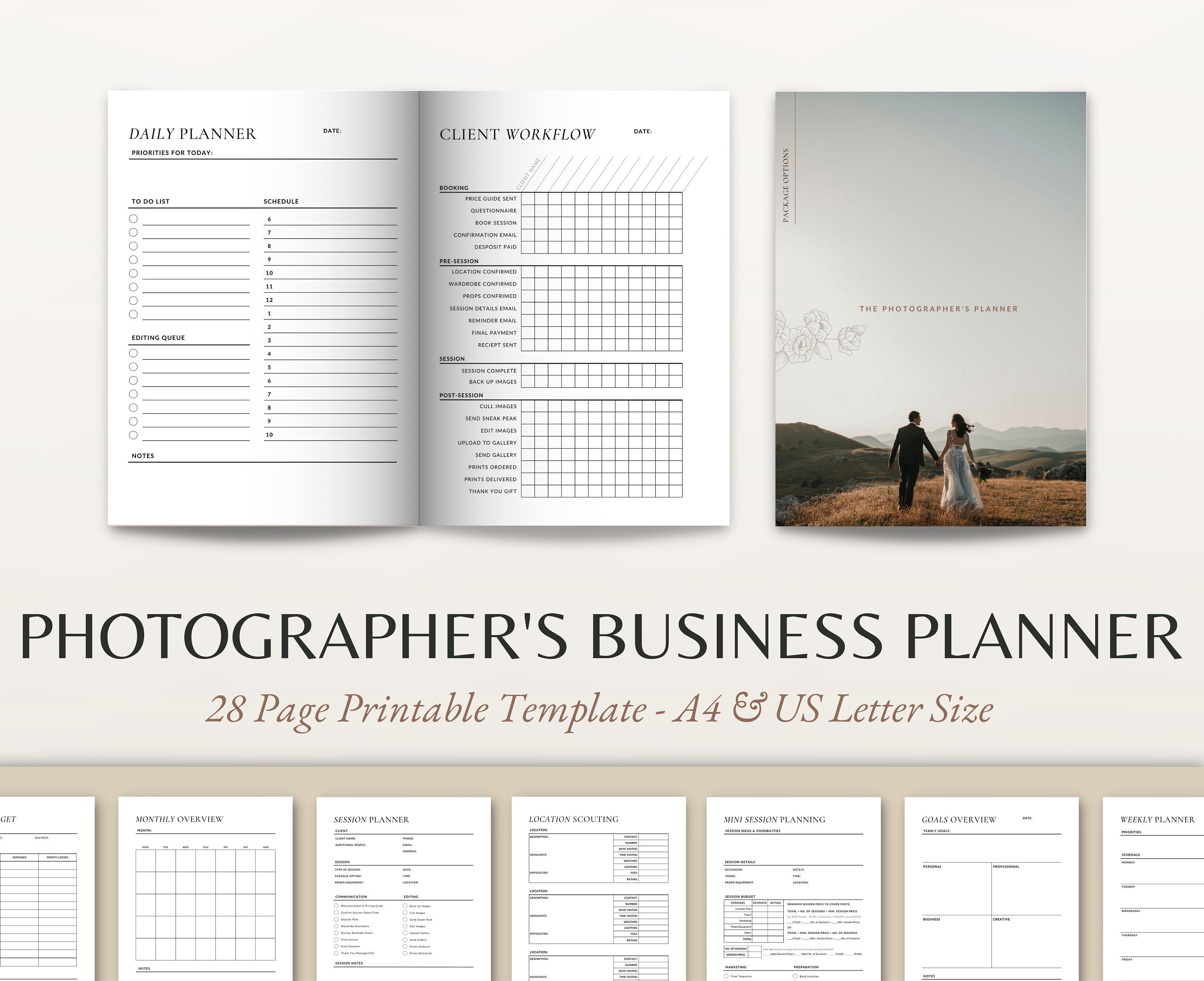 Photographers Printable Planner Photography Business & Etsy