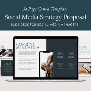 Social Media Strategy Proposal Slide Deck For Social Media Managers and Virtual Assistants