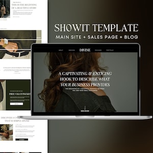 Plantilla de sitio web Showit, tema premium para sitios web, página de ventas de formato largo, plantilla de blog de WordPress, diseño web minimalista moderno y de lujo