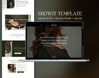 Showit Website Template, Premium Website Theme, Long Form Sales Page, Wordpress Blog Template, Luxury Modern Minimalist Web Design