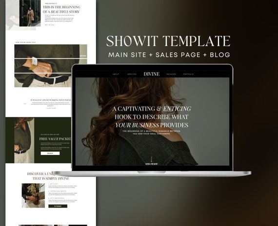 Divine Showit Website Template: Modern Minimalist Web Design
