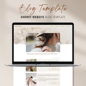 Showit Blog Website Template, Website Theme for Bloggers and Freelancer, Elegant and Modern Blogging Web Design, Showit Blog Add On
