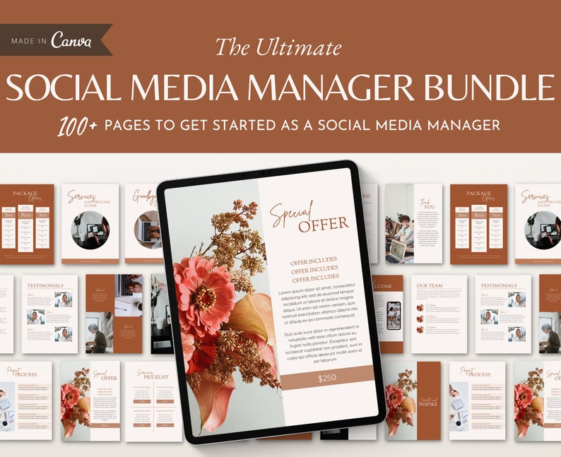 Social Media Manager Starter Kit Canva Template Business Etsy