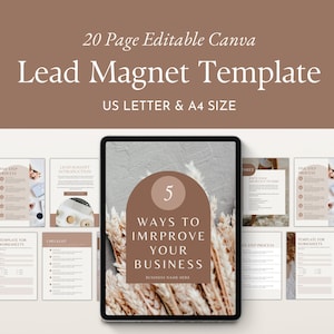 Lead Magnet Canva Template, Opt-in Freebie Business Template, Quick and Easy eBook Toolkit, Workbook for Checklists, Challenges and Courses