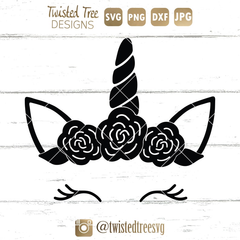 Unicorn SVG Cut File Unicorn Flower Crown Vinyl Printable - Etsy