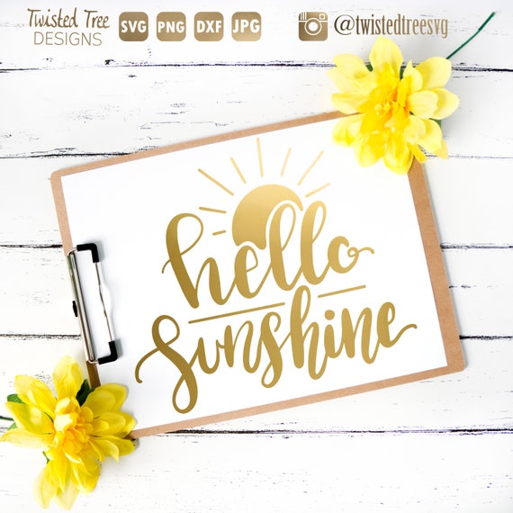 Download Free Hello Sunshine Svg Cut File Summer Time Vinyl Printable Etsy SVG Cut Files