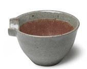 READY TO SHIP 7.5 in. Spout Mortar bowl (gray) Japanese pottery Suribachi pestle wood Mash Bowl salad mixing bowl Yamatada