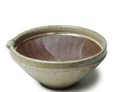 READY TO SHIP 9.3 in. Mortar bowl Japanese pottery Suribachi Mash Bowl salad mixing bowl Green wabi sabi