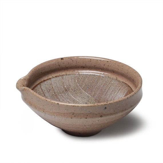 6.9 in. Mortar bowl sakura pink Japanese pottery Suribachi | Etsy