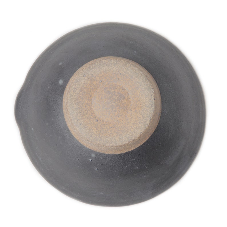 7.5 in Mortar bowl Japanese pottery Suribachi Mash Bowl Black wabi sabi eco friendly Yamatada