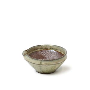 Suribachi 4.5 in. Mortar bowl Japanese pottery Mash Bowl Light Green Yamatada pottery wabi sabi