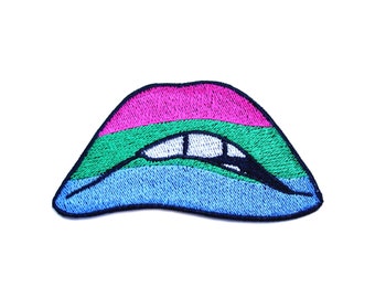 Polysexual Pride Lips Patch