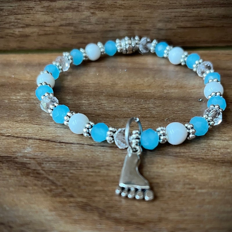 North Carolina Unc Tarheels Beaded Cuff